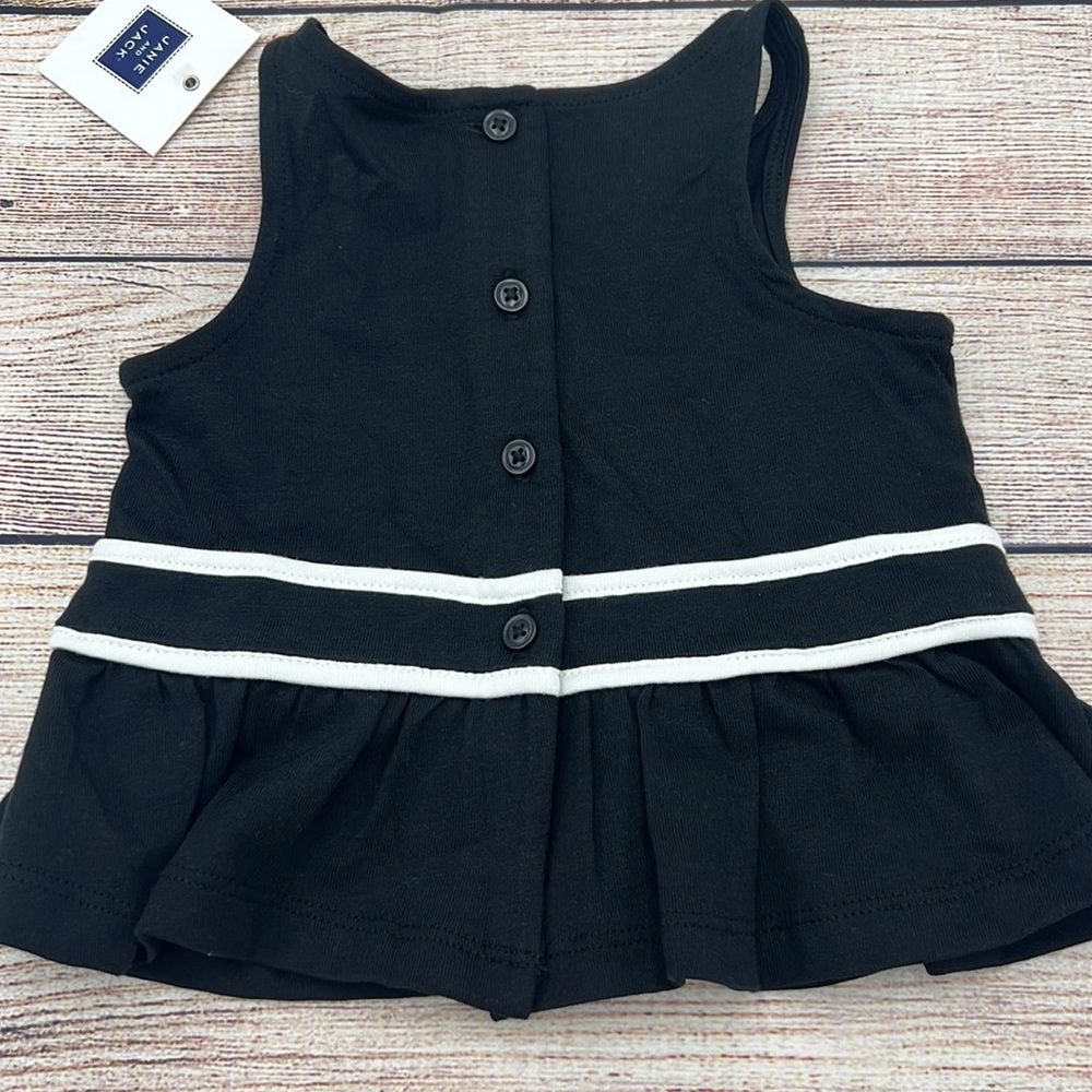 Janie and Jack Black and White Cotton Tank Top Size 3 to 6 months NWTs - Picture 3 of 4